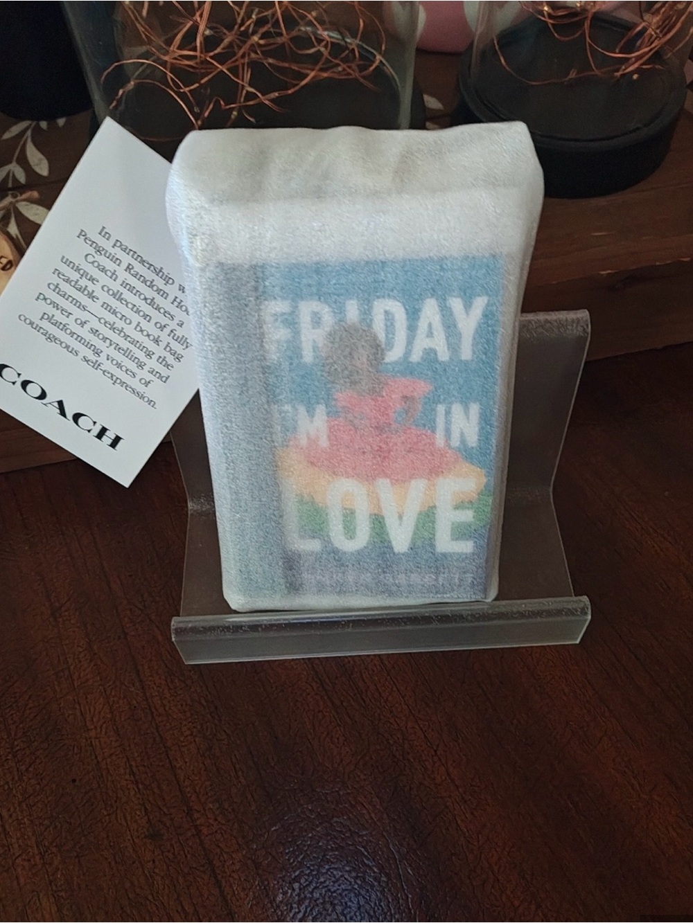 Coach Multicolor 'Friday I'm In Love' Book Charm Keychain - Picture 5 of 5